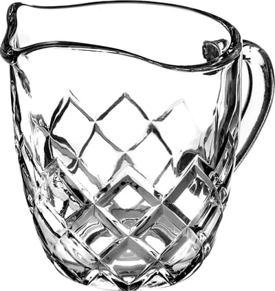 KADAX Melkkannetje van glas, melkkan met handvat, slagroomkan, kan, sauskier, kleine glazen kan voor melk, room, saus, koffie, eenvoudig te reinigen, transparant (200 ml, ruiten)