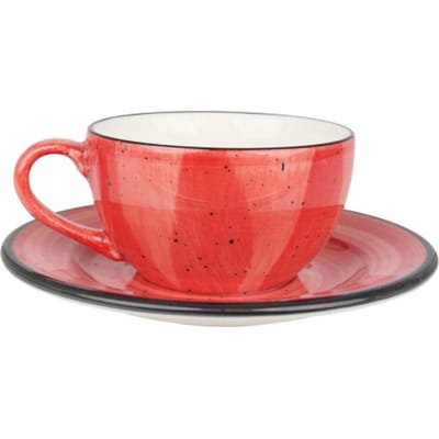 Bonna Aura Passion - Koffie kopjes & schotel - 250 cc - Porselein - set van 6