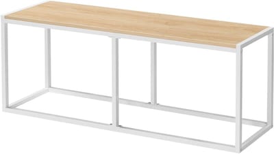 Eetkamerbank - Keukenbank Slaapkamerbank - Comfortabel Zitten - Industrieel Design - 120 x 30 x 465 cm - Wit Natuurlijk
