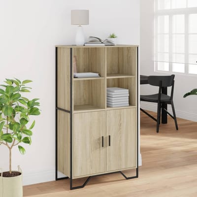 vidaXL - Hoge - kast - 79,5x35,5x137,5 - cm - bewerkt - hout - sonoma - eikenkleurig