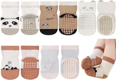Baby Sokken - Baby Sokjes - Antislip Sokken - Kind Sokken - Maat S -0-1 jaar oud - Warme 5 Paar