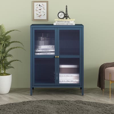 Sideboard Säkylä dressoir 84x64x35 cm marineblauw [en.casa]