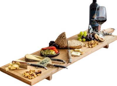 Cookinglife Serveerplank XXL - Bamboe - 100 x 26 cm - Extra Grote Tapasplank - Gemaakt van Duurzaam Bamboe - Voor het Stijlvol Serveren van Hapjes en Gerechten​