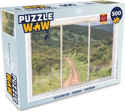 Puzzel Doorkijk - Zebra - Dieren - Legpuzzel - Puzzel 500 stukjes