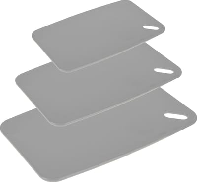 Excellent houseware Snijplanken - set van 3 - kunststof - grijs - 24/30/35 cm
