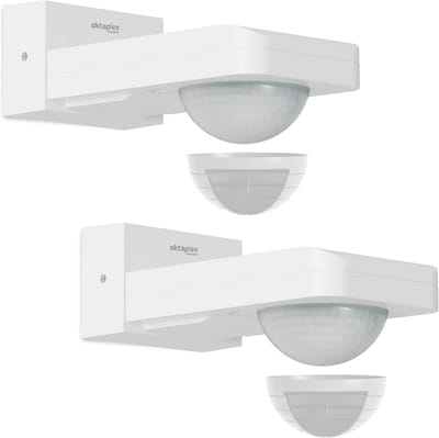 Set van 2 IP65 Bewegingsmelders Buiten met 360 Graden Sensor - 9m Bereik - Opbouw Plafond & Muur