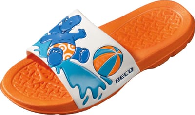 Kinder voetbed slipper, oranje, maat 34