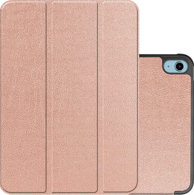 Hoes - Geschikt voor Apple iPad A16/A18 (2022/2025/2026) - 10.9 & 11 inch (10e, 11e & 12e generatie) - Dun & Stevig - Trifold Bookcase - Hard Cover - Hardcover Book Case - Tablet Hoesje - Rosé goud