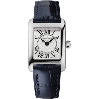 Frédérique Constant Carrée FC-200MC26 Horloge - Leer - Blauw - Ø 23 mm