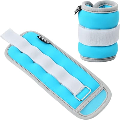 2 gewichtsmanchetten voor enkelgewrichten, 0,25/0,5/0,75 kg, gewichtsmanchetten met gewichten voor voeten, hangende polsen, enkels voor fitness, fysiotherapie, yoga, aerobic gymnastiek
