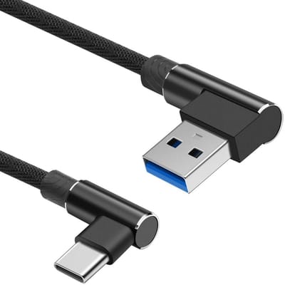 USB C kabel | Laadsnelheid 5V / 2.4A / 12 watt | USB 2.0 | 480 Mb/s | Type A naar C | Male to male | Haaks | Zwart | 1 meter | Allteq