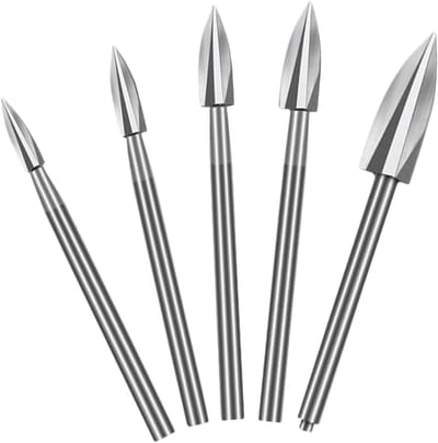 Graveer Boren - Houtbewerking Gereedschap - Gedetailleerd Werk - Hoge Hardheid Wit Staal - 3-8 mm - Zilver