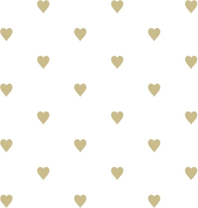 Origin Wallcoverings behang hartjes wit en goud - 347679 - 0,53 x 10,05 m