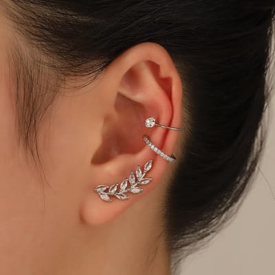 Boheemse Kristal Strass Oor Cuff Wrap Stud Clip Oorbellen Zonder Piercing Voor Vrouwen Meisje Trendy Oorbellen Sieraden Bijoux brown