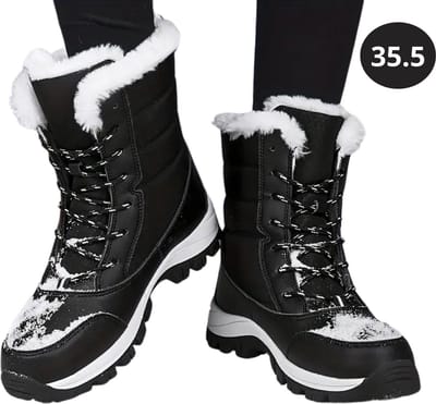 Nivard Snowboots - Sneeuwschoenen - Sneeuwboots - Dames - Wintersport - Ski - Skischoenen - Zwart - 35.5 - Hoog