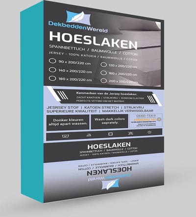 Dekbeddenwereld- hoeslaken- jersey- stretch- eenpersoons- 90x200+30cm- geschikt voor boxspring- turqouise