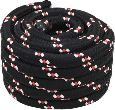Boottouw PP - Drijvend koord - Watersport en meer - UV-bestendig en sterk - 25 meter - Zwart en rood