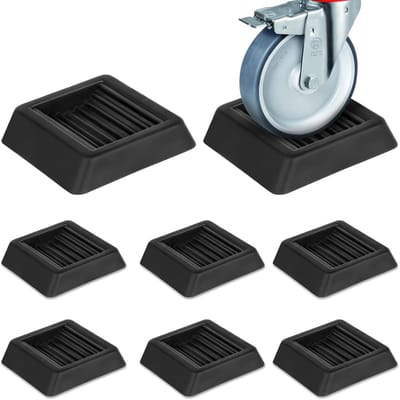 Meubel Pads - Wielstoppers Bedframe - Vloer Beschermen - Zwart Rubber Materiaal - 4 Stuks - Zwart