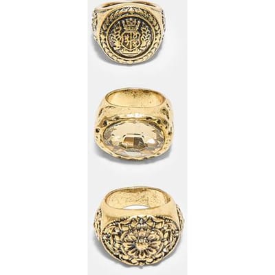 Stradivarius Set van 3 gegraveerde ringen  Goud OS