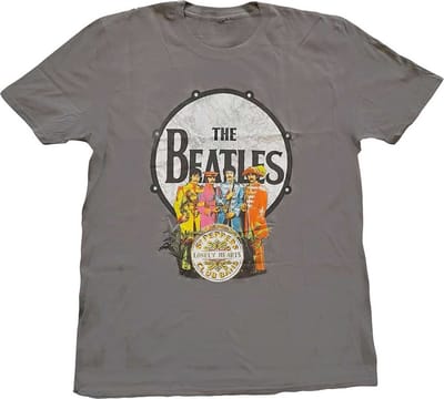 The Beatles - Sgt Pepper & Drum Heren T-shirt - S - Grijs