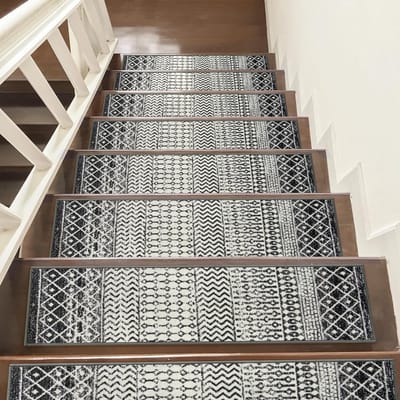 Antislip Traptreden Set van 15 - Zachte Binnen Trapmatten met Rubberen Achterkant - 20x76 cm Wasbaar