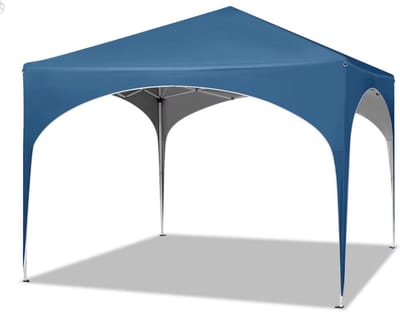 3x3m Feesttent - Pop-Up Gazebo met Halfrond Dak - Waterdichte Tuinpaviljoen met Opvouwbare Luifel voor Outdoor Markt en Evenementen