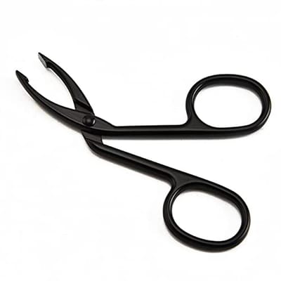 Scissor-Shaped Eyebrow Tweezers - Versatile Hair Removal Tool with Curved and Flat Tips