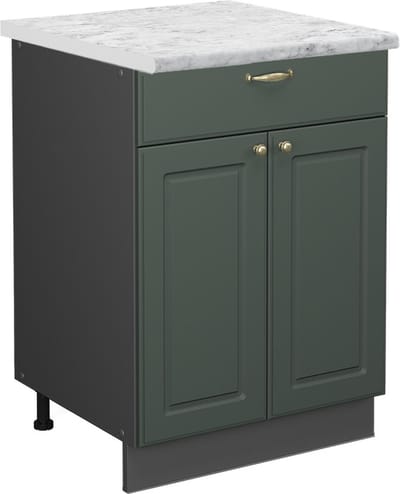 Vicco Fame-Line Keukenonderkast – 60 cm met lade, WB Marmer Groen-Goud Landhuis