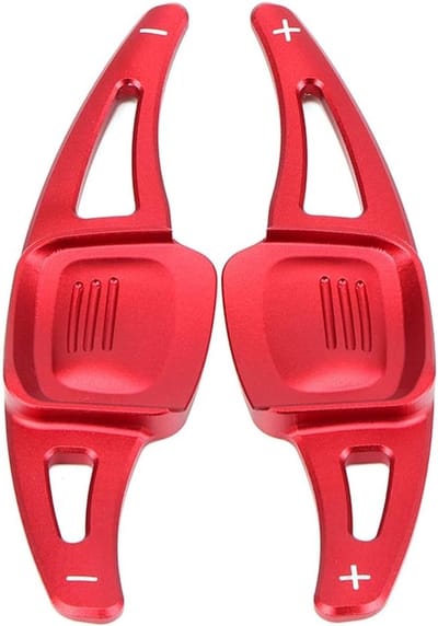 Stuurwiel Schakelpeddel Verlenging voor VW Golf 7.5 MK7 Golf 8 MK8 Polo MK6 Passat B8 Tiguan Touareg Atlas - Metalen Schakelpeddel voor Verbeterde Grip en Sportief Uiterlijk - Rood