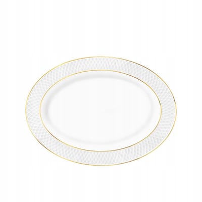 Wilmax porseleinen serveerschaal 35x25cm met gouden rand