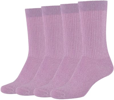 S.OLIVER, Women Silky Lurex Socks, 4-pack, verstevigde hiel, zachte teennaad, zijdezachte kwaliteit, lurexglans, duurzaam, viscose, bamboe