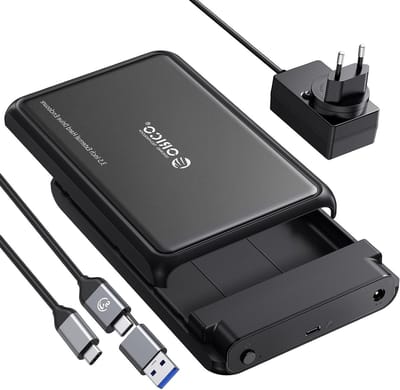 Externe behuizing voor 3.5 inch harde schijven, USB C 5Gbps, ondersteunt 2.5 inch/3.5 inch SATA HDD/SSD tot 20TB, UASP en 12V/2A voeding