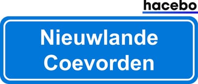Hacebo - Plaatsnaam Sticker - 29x10 CM - Nieuwlande Coevorden sticker - Verkeersborden sticker - grappige cadeaus - Nieuwlande Coevorden