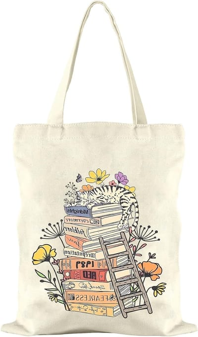 Duurzame Canvas Tote Bag voor Vrouwen, Herbruikbare Stoffen Tas voor Winkelen en Sport, 40 x 35 cm