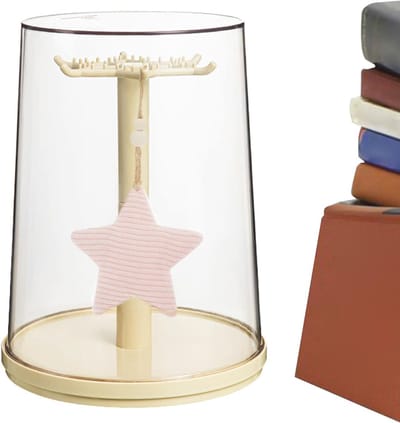 Poppendisplay Huisjes Pluche - Speelgoedkast Displaystandaard - Verzamelobjecten Tonen - Verbeterde Rotatie Bescherming - 22 x 29 cm - Transparant