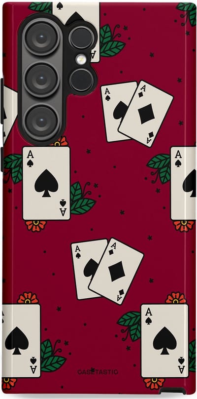 Casetastic Hoesje Geschikt voor Samsung S23 Ultra - Stijlvolle Beschermende Duo-layer Case - Casino Aas