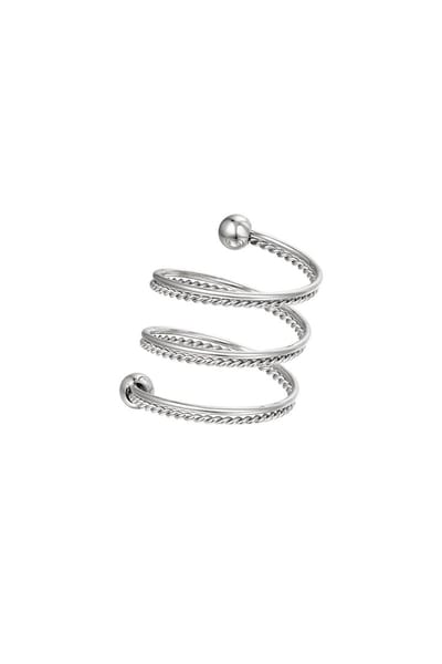 Jersey ring | Spiraalvormige ring | Zilver - Maat 16 | Cadeau voor haar | Tieners | Moederdag