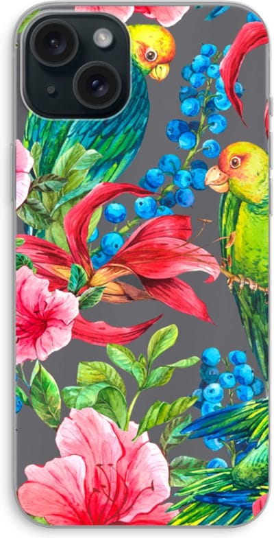 Case Company® - Hoesje geschikt voor iPhone 15 Plus hoesje - Papegaaien - Soft Cover Telefoonhoesje - Bescherming aan alle Kanten en Schermrand