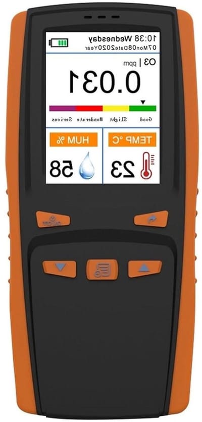 Luchtkwaliteit Meter - Ozon Detector - Lucht Meten - Ingebouwde Ventilator - 6.5 Inch - Zwart Oranje