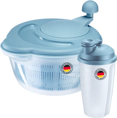 Westmark slaset: 1 slacentrifuge, 5 liter + 1 dressingshaker 0,5 liter, kunststof, BPA-vrij, Fortuna, kleur: blauw