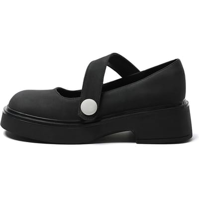 Retro Mary Jane Schoenen Dames Nieuwe Dikke Zool Ronde Neus Lage Instap Japanse Jk Enkelschoenen Britse Stijl Grote Neus Kleine Leren Schoenen 39 zwart
