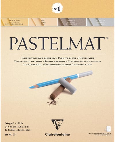 Clairefontaine Pastelmat - Papier voor pastelkrijt - blok no.1 - assorti - 360 g - 24 x 30 cm