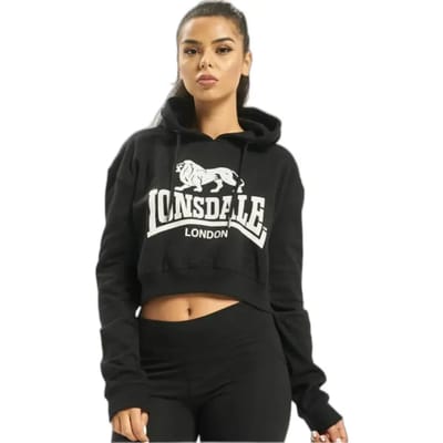 Lonsdale dameshoodie Roxeth cropped sweatshirt met capuchon