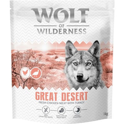 Wolf of Wilderness Adult "Great Desert" Kalkoen - graanvrij - 1 kg: Nieuw Recept