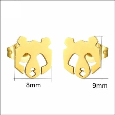 Aramat Jewels | Oorbellen | RVS Panda Oorbellen 8mm Kinderen - Schattige Pandabeer Oorstekers | Goudkleurig-9x8mm | |8mm | Staal | Kinderen, Volwassenen | Verkleurd niet