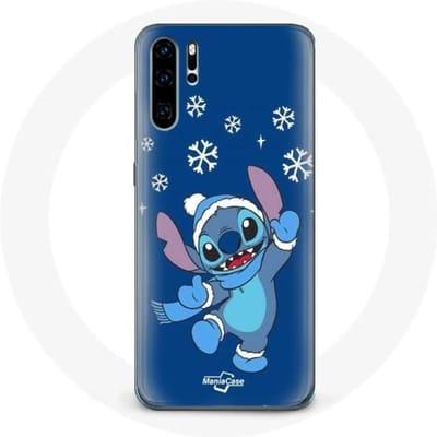 Coque - Huawei - P30 - Souple - Stitch neige Noël - Bleu bleu