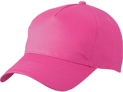Baseball pet/cap 5 panels - 2x stuks - roze - volwassenen - Voordelige caps - katoen - klittenband sluiting