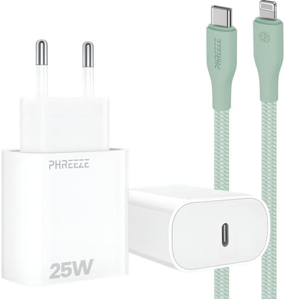 25w power adapter geschikt voor iPhone 14 13 12 11 - Snellader met usb C poort met oplaadkabel 1m