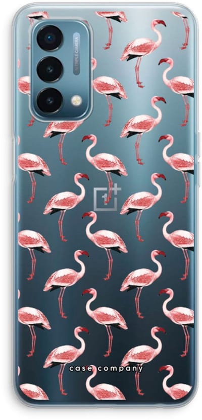 Case Company® - Hoesje geschikt voor OnePlus Nord N200 5G hoesje - Flamingo - Soft Cover Telefoonhoesje - Bescherming aan alle Kanten en Schermrand