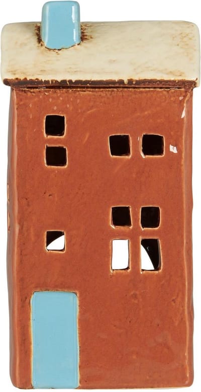 Ib Laursen - Keramieken huisje - Brighton - waxinelichthouder - terracotta